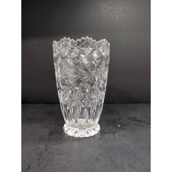 Bleikristall Crystal Vase, 7" Tall Saw Toothed Design, Vintage Home Decor - Picture 1 of 10